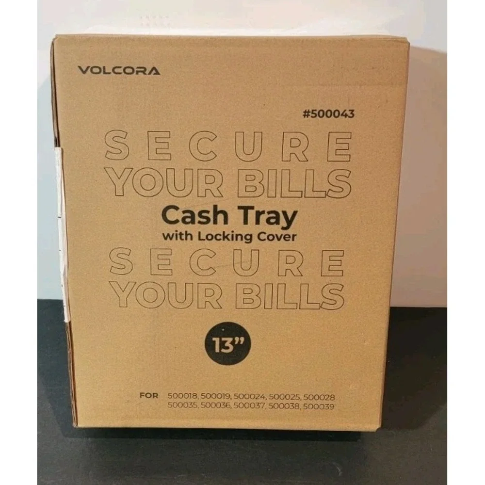 Volcora Cash Drawer Tray with Locking Cover - 14.1 x 13 x 2.5 Inch Metal Cash...